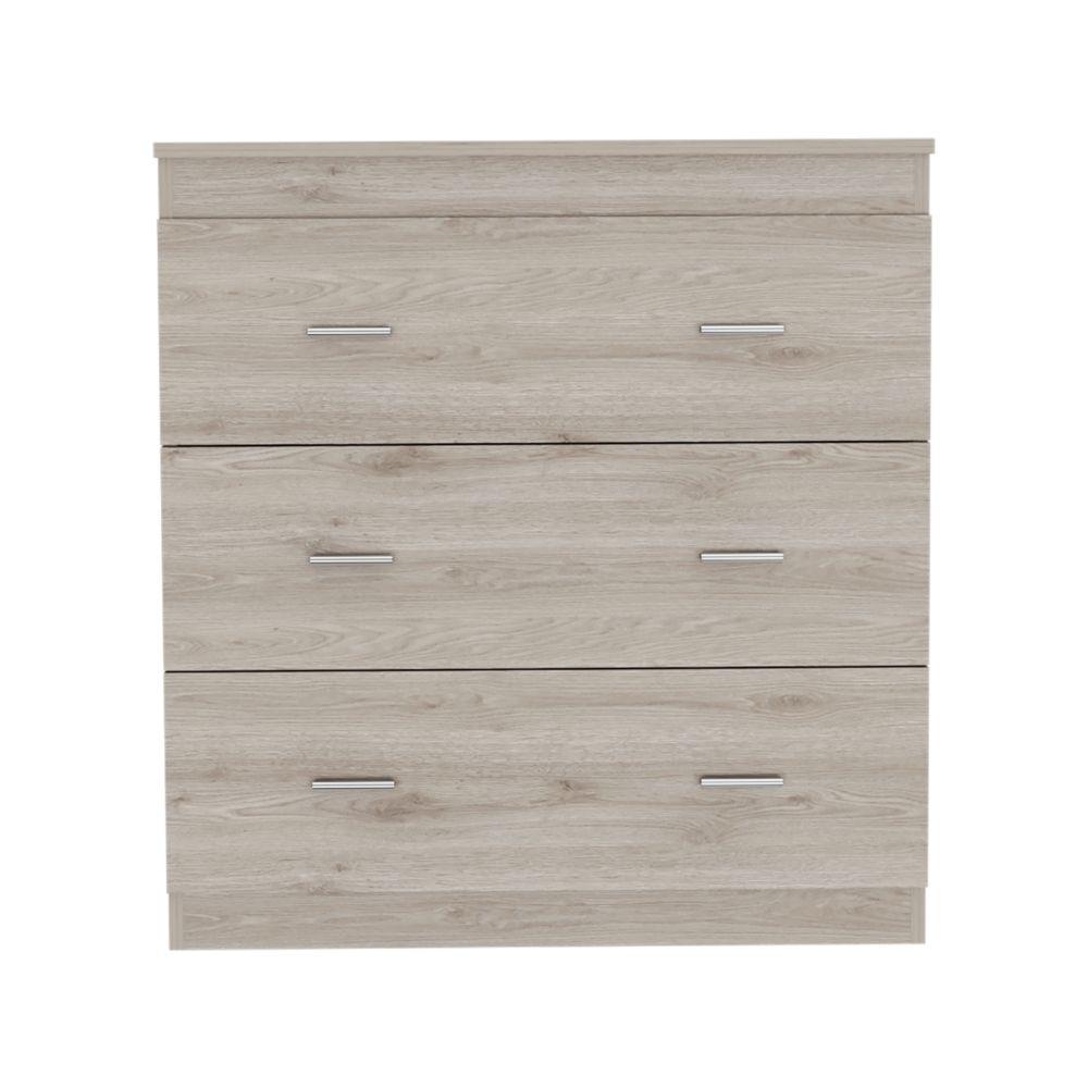 DEPOT E-SHOP Topaz Three Drawer Dresser, Countertop, Handles, Three Drawers-Light Grey/White, For Bedroom. Picture 2