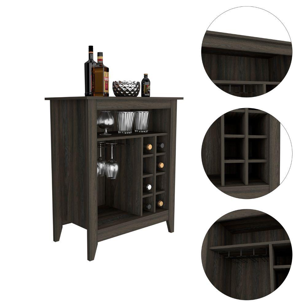 DEPOT E-SHOP Mojito Bar Cabinet, Six Wine Cubbies, One Open Drawer, One Open Shelf, Countertop-Espresso, For Living Room. Picture 3