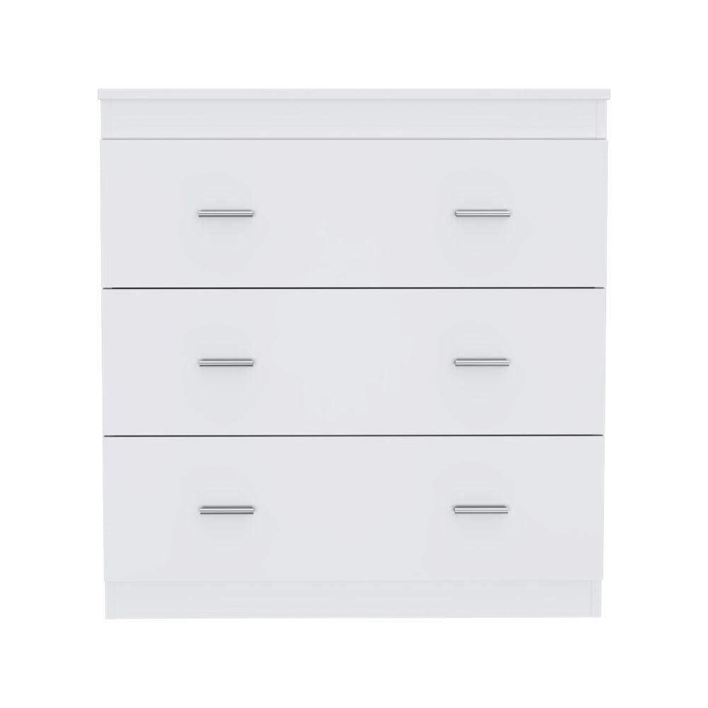 DEPOT E-SHOP Topaz Three Drawer Dresser, Countertop, Handles, Three Drawers-White, For Bedroom. Picture 2