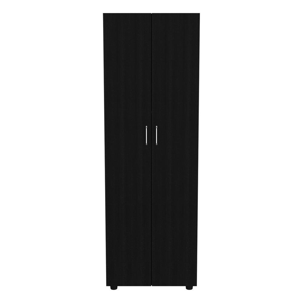 DEPOT E-SHOP London Armoire, Two Internal Shelves, Rod, Two-Door Armoire-Black, For Bedroom. Picture 4
