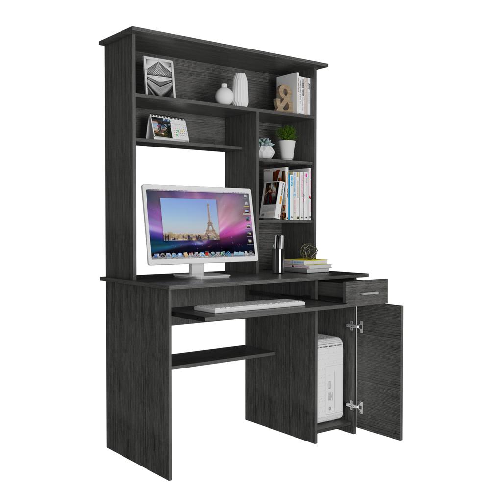 Xalo 180 Compu Hutch Desk In Grey Oak. Picture 3
