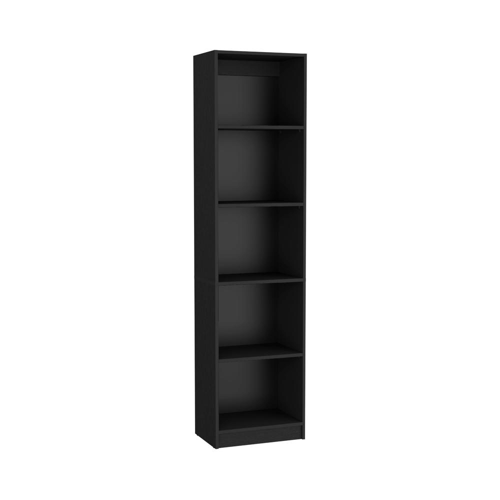 Vinton XS Bookcase Compact Bookshelf with Multiple Shelves, Black. Picture 2
