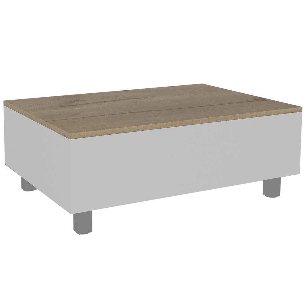 Aran Lift Top Coffee Table White. Picture 1