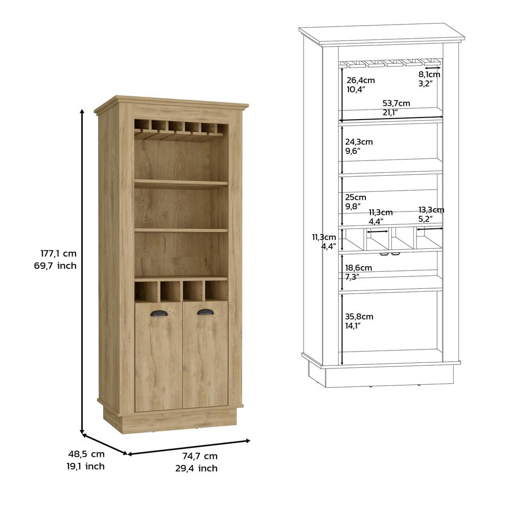 Bar Cabinet Elegant Multi-Storage Unit with Built-in Bottle and Glass Racks. Picture 4