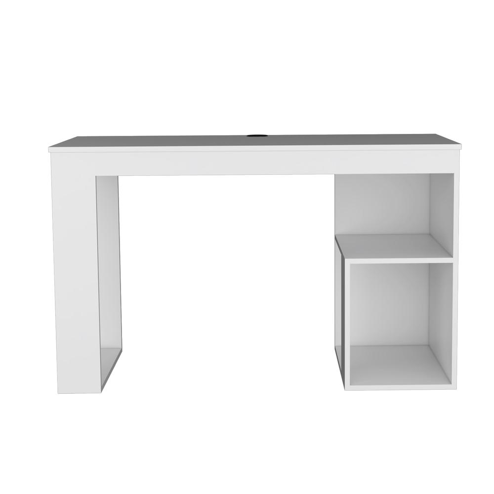 Firenze Writing Desk, Two Shelves, White -Office. Picture 6