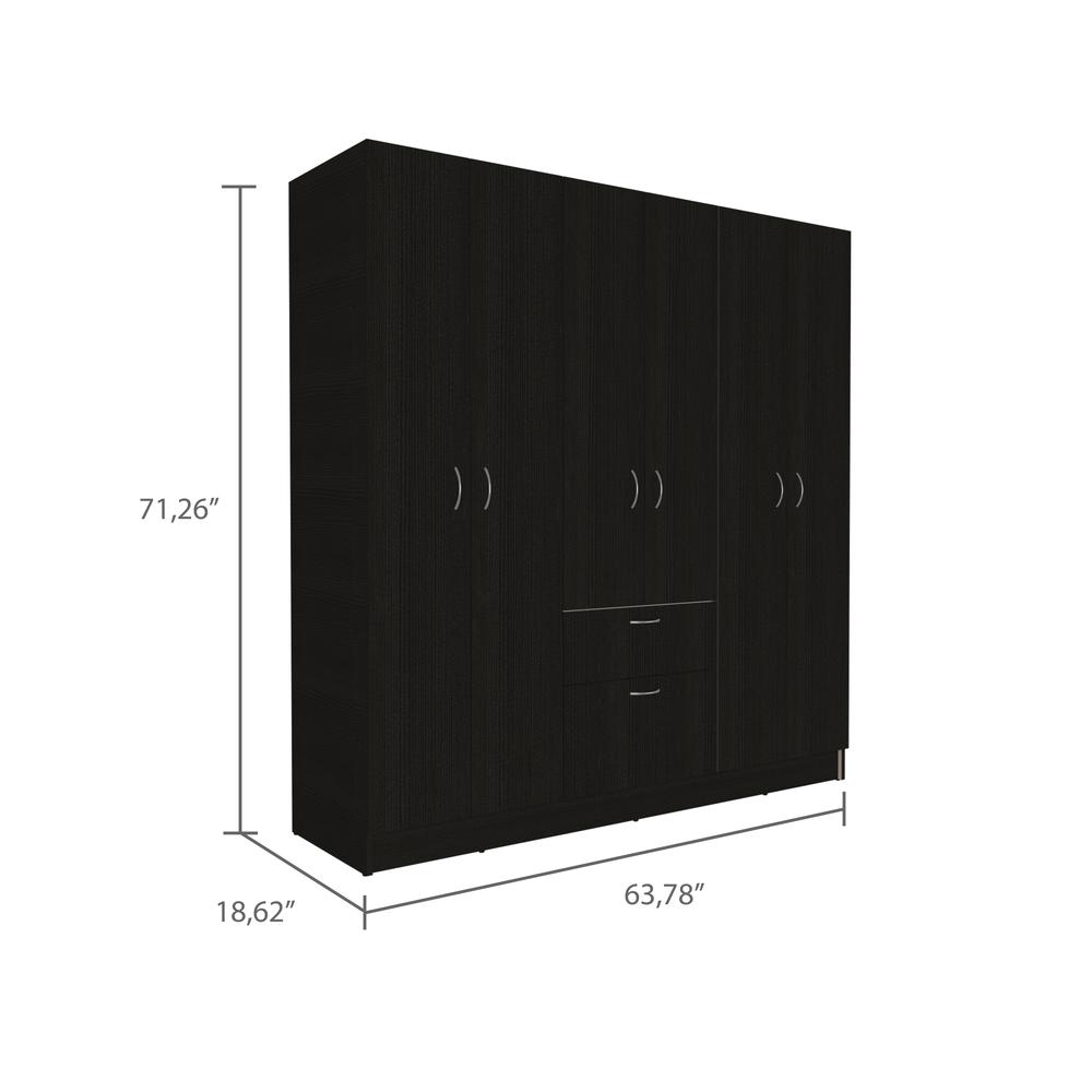 Kibo 6 Doors Armoire - Black/White. Picture 7