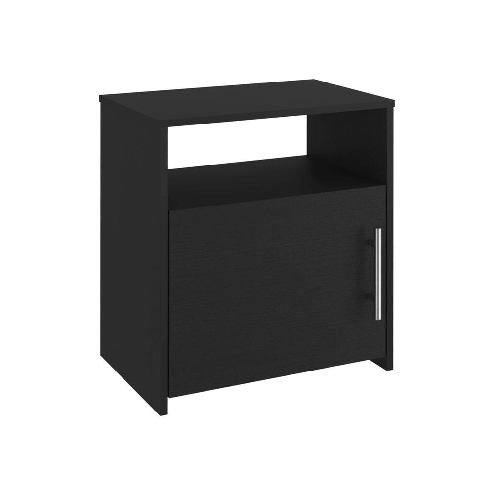 Nightstand, Single Door Cabinet, Metal Handle, One Shelf, Superior Top. Picture 1