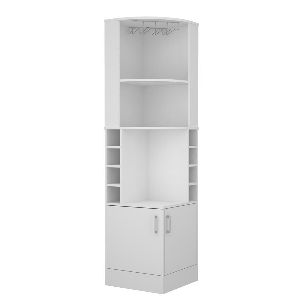 Egina Corner Bar Cabinet - White. Picture 2