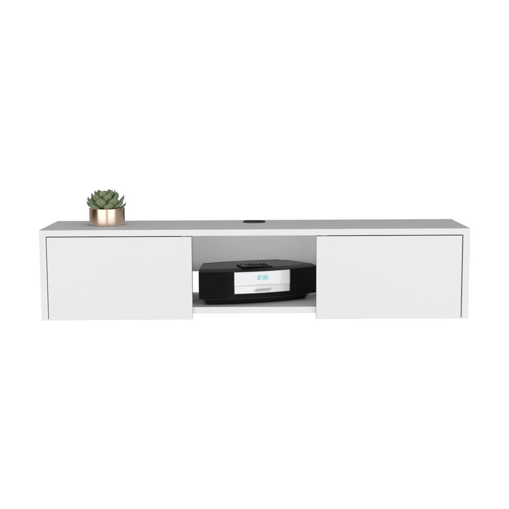 Adel Floating TV Stand, Sleek Wall-Mounted Console with 2-Doors. Picture 4
