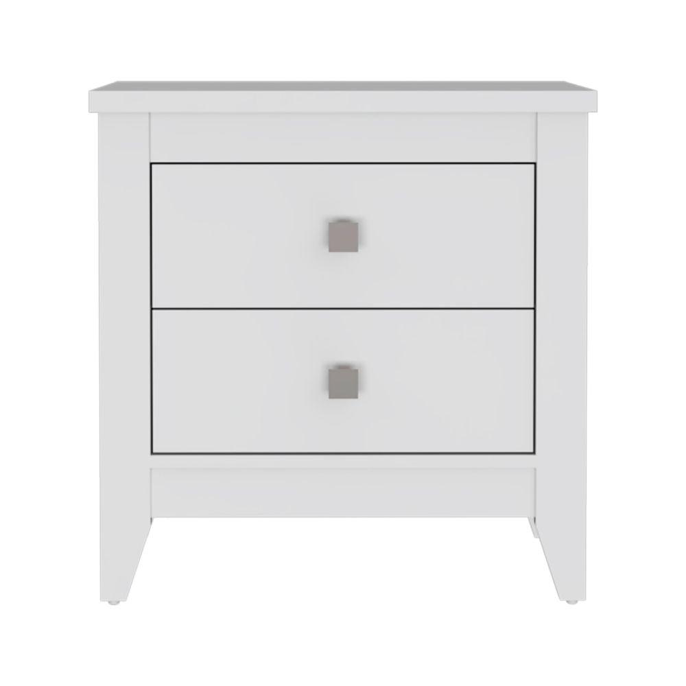 DEPOT E-SHOP Oasis Nightstand, Two Shelves, Four Legs, Countertop-White, For Bedroom. Picture 2
