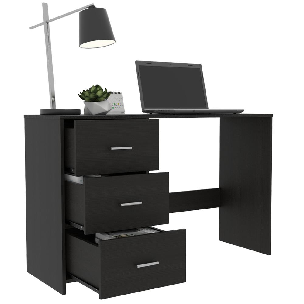Azalea 3 Drawers Desk Black Wengue. Picture 4