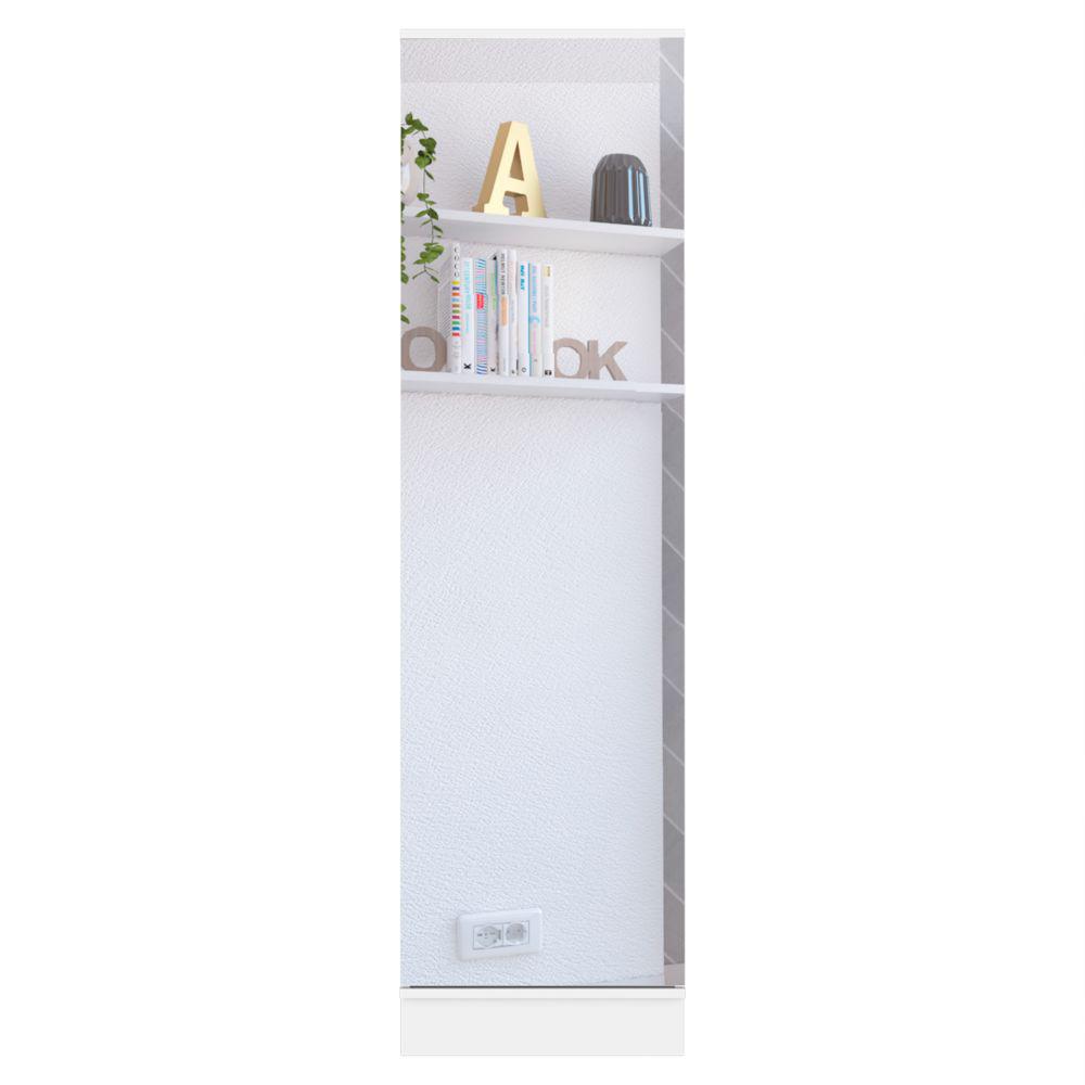 DEPOT E-SHOP Charlotte Xl Shoe Rack, Five Internal Shelves, Mirror, One-Door Cabinet-White, For Bedroom. Picture 1