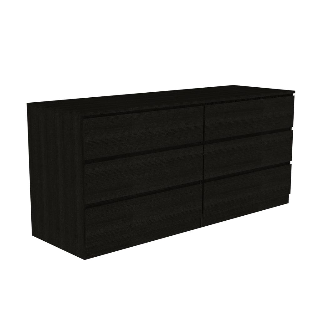 Cocora 6 Drawer Double Dresser - Black. Picture 1