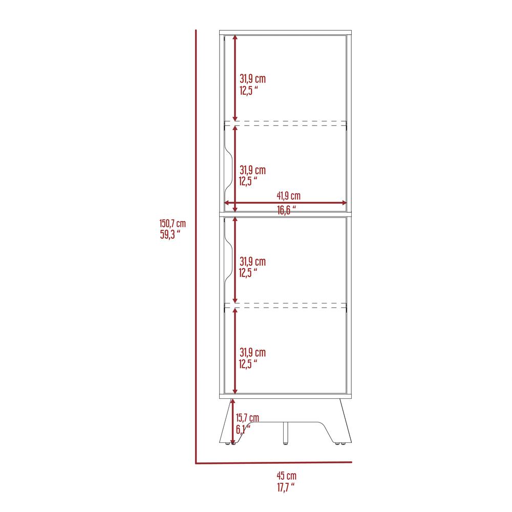 DEPOT E-SHOP Dahoon Single Kitchen Pantry-Two-Doors Cabinets, Four Shelves, Wooden Base-White/Light Oak, For Kitchen. Picture 5