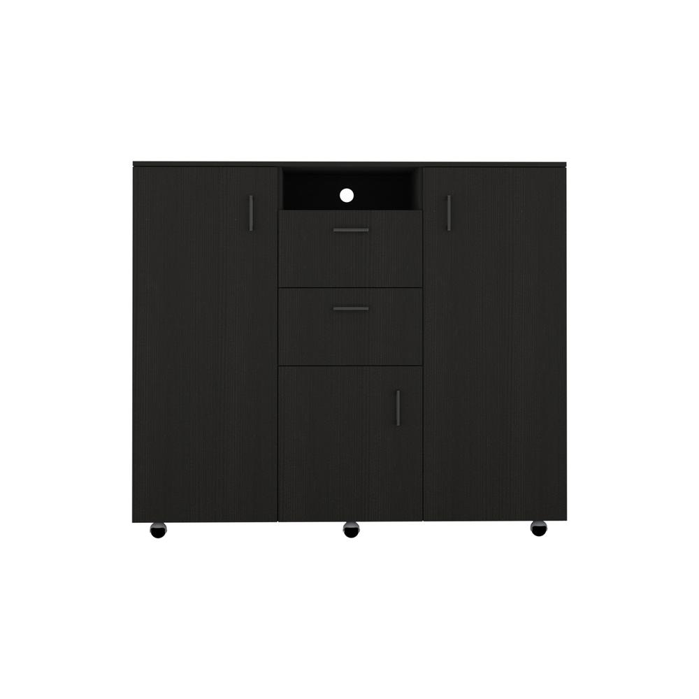 Milano Two-Door Cabinet Dresser-Black. Picture 4