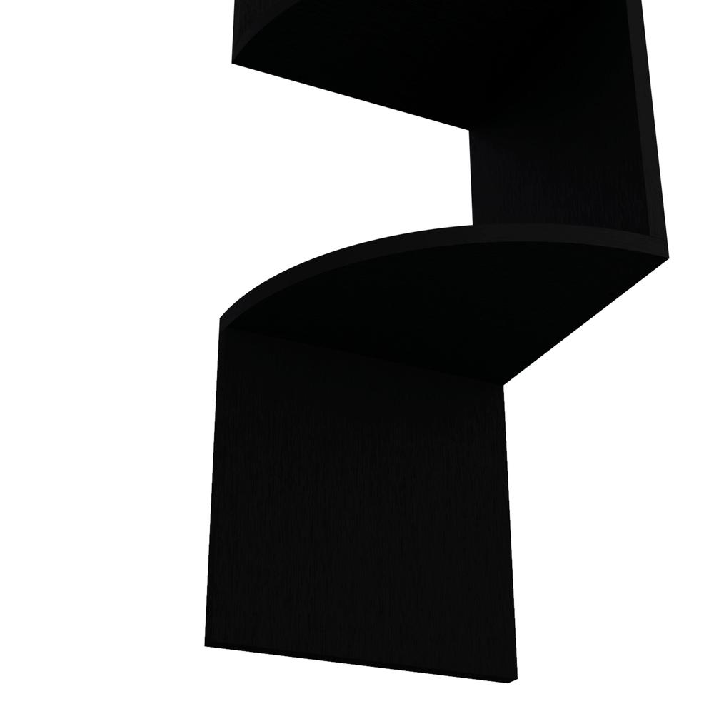 Roy Corner Floating Shelf, Modern 4-Tier Display, Black -Living Room. Picture 3