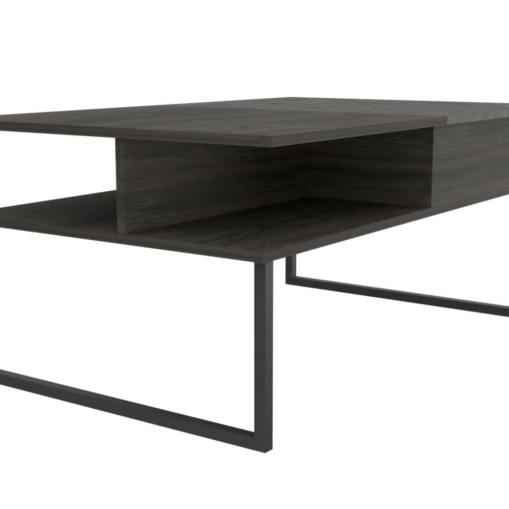 DEPOT E-SHOP Atlanta Lift Top Coffee Table, Countertop Table, One Flexible Shelf, One Shelf, Espresso+Onyx, For Living Room. Picture 4