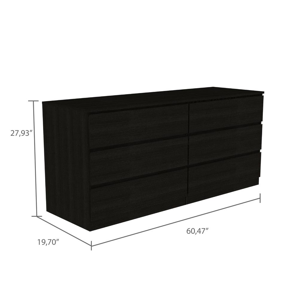Cocora 6 Drawer Double Dresser - Black. Picture 6
