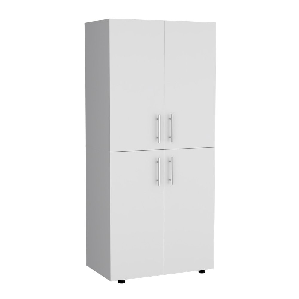 Armoire Wardrove 70" H, Double Doors, 6 Shelves, 2 Hanging Rods, White. Picture 1