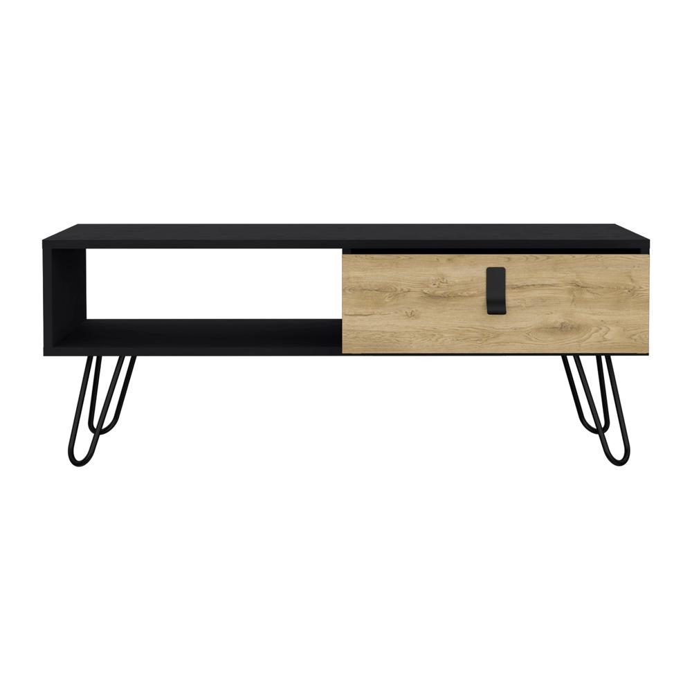 Mosby Coffee Table with Modern Hairpin Legs Design and Drawer. Picture 2
