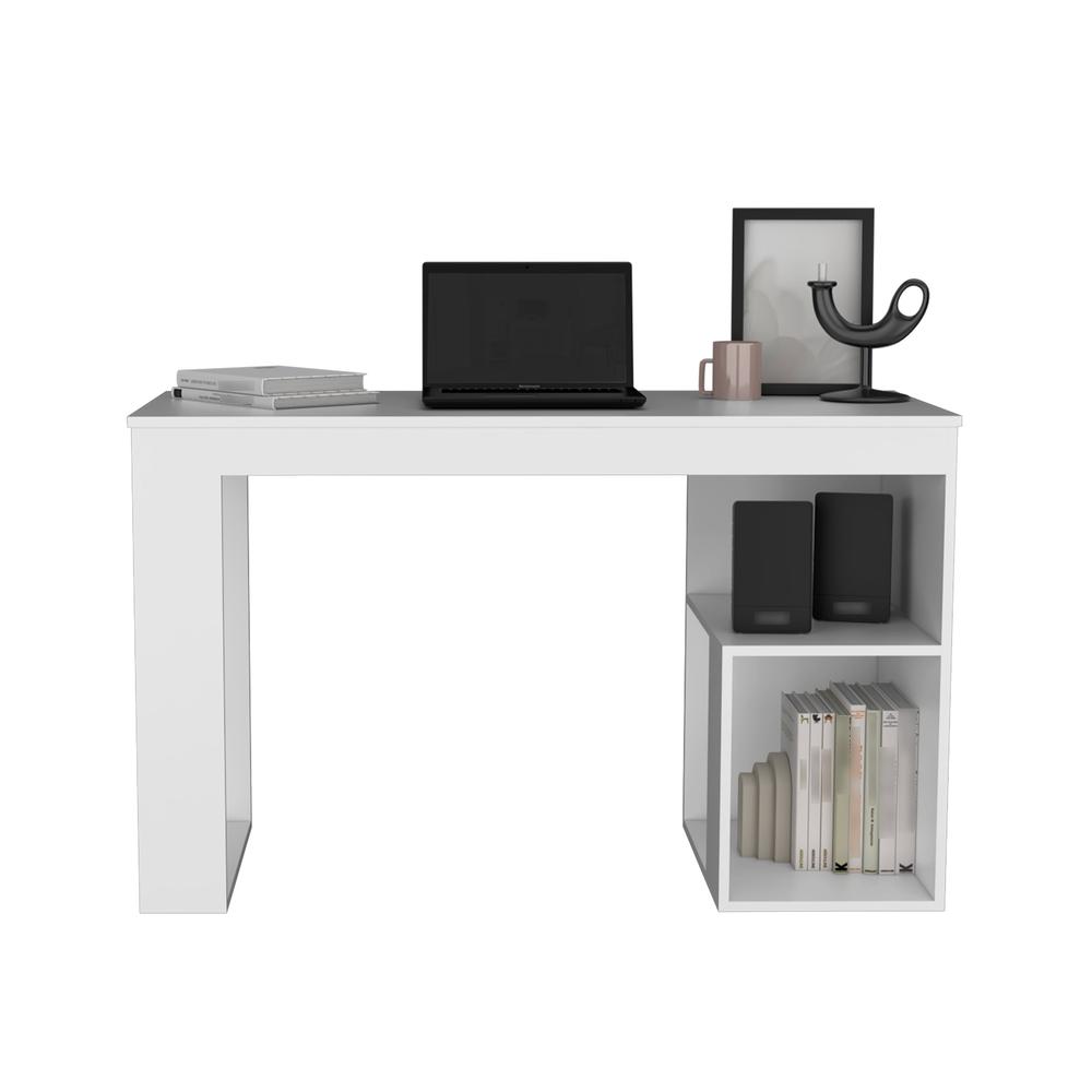 Firenze Writing Desk, Two Shelves, White -Office. Picture 2