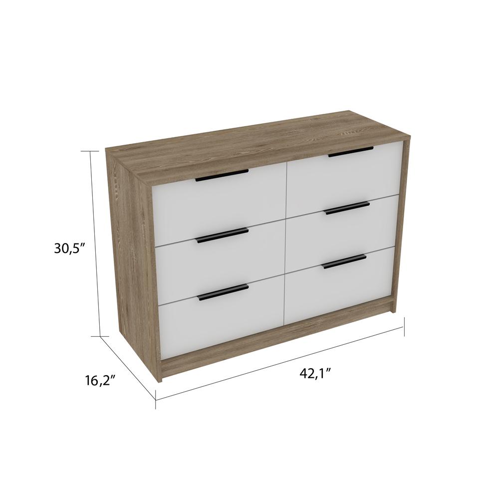 Egeo 4 Drawers Dresser Pine-White. Picture 3