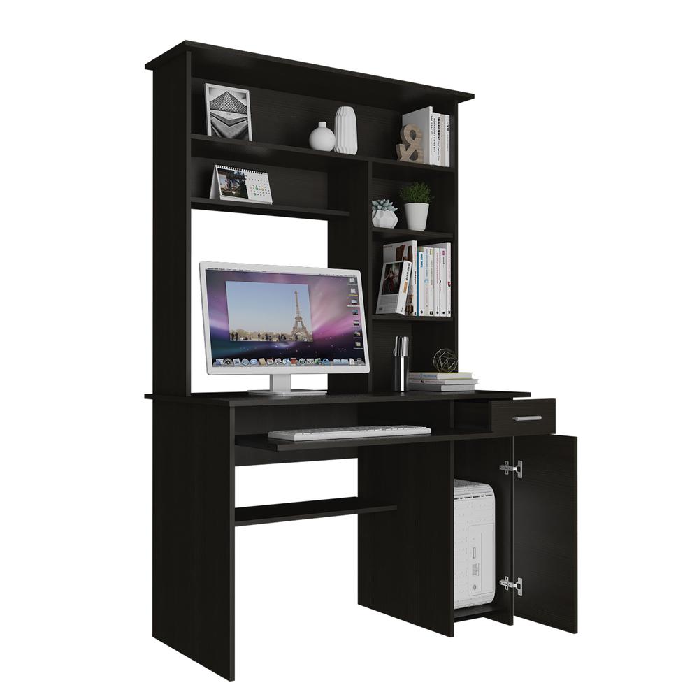 Xalo 180 Compu Hutch Desk In Black. Picture 3