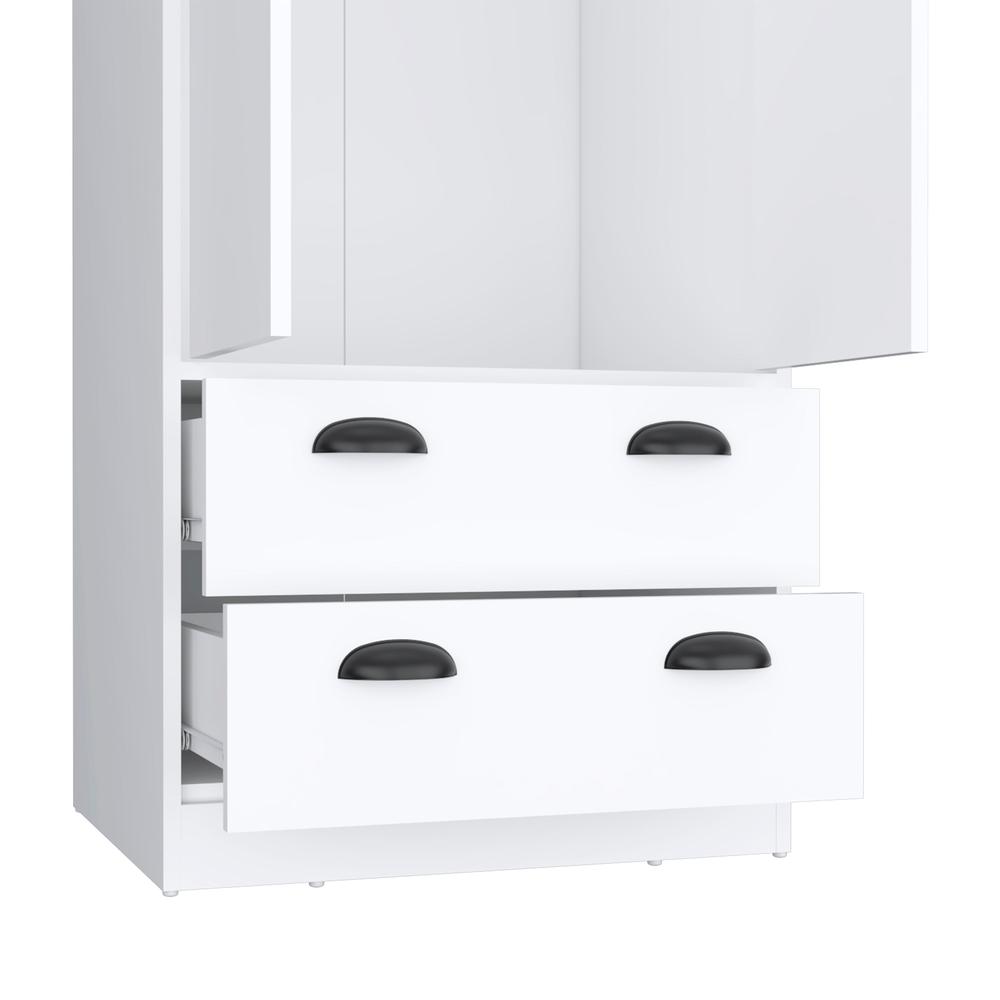 Bonaire Armoire with 2-Drawers and 2-Doors, White. Picture 3