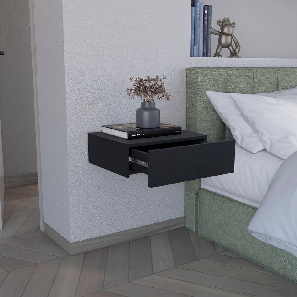 Ivor Floating Nightstand, Modern Wall-Mounted Bedside Shelf with Drawer. Picture 7