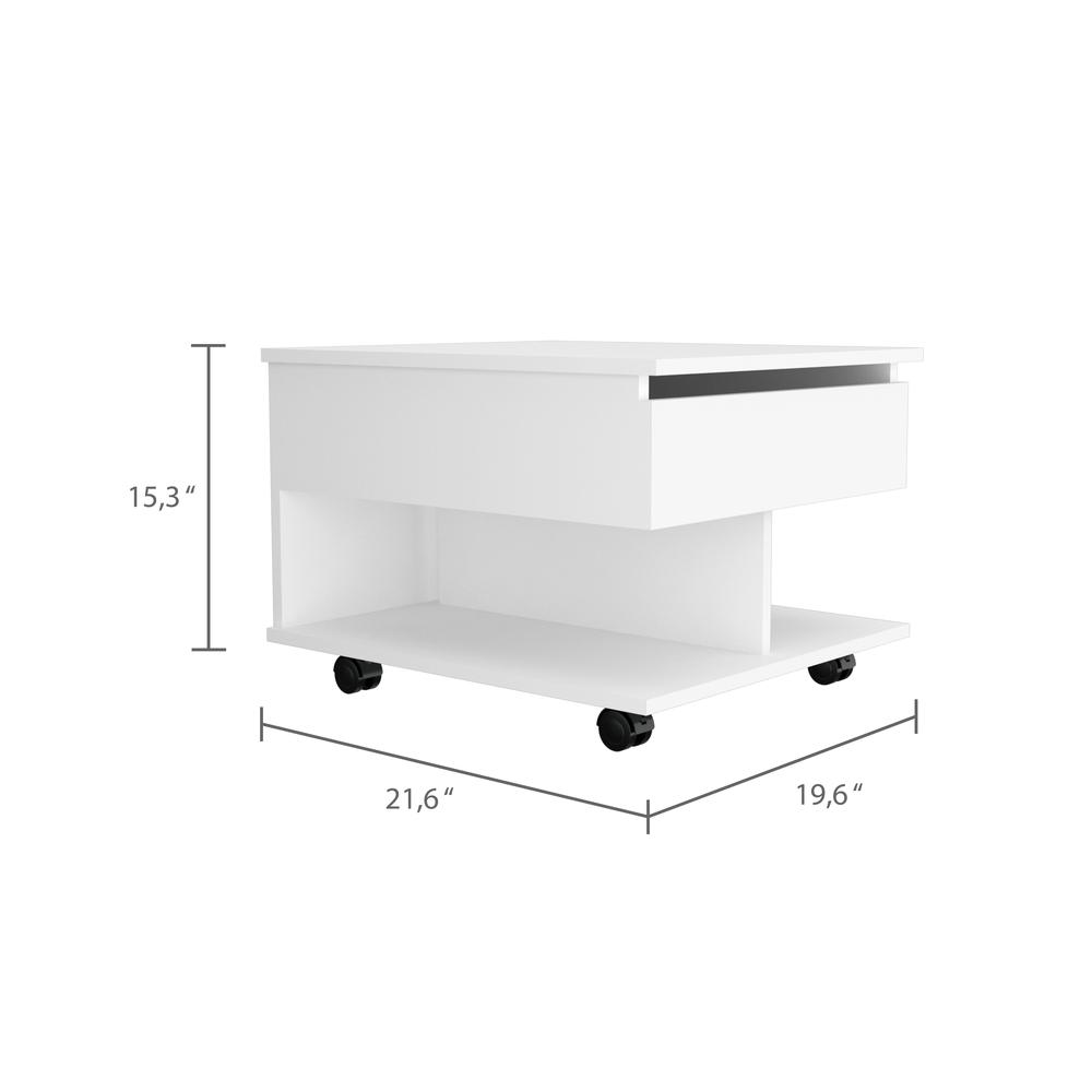 Babel Lift Top Coffee Table - White. Picture 4