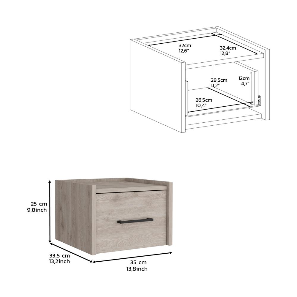 Floating Nightstand, Space-Saving Design with Handy Drawer and Surface. Picture 5