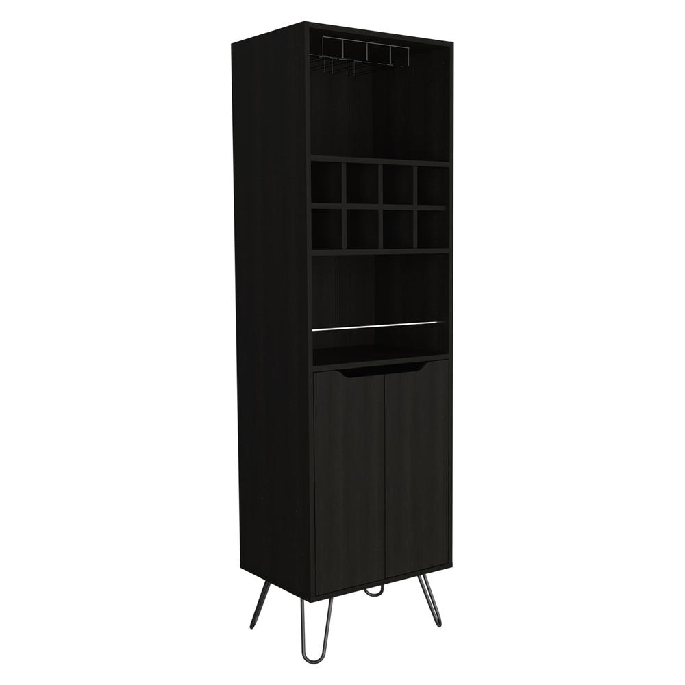 Zamna H Bar Cabinet-Black Wengue. Picture 1