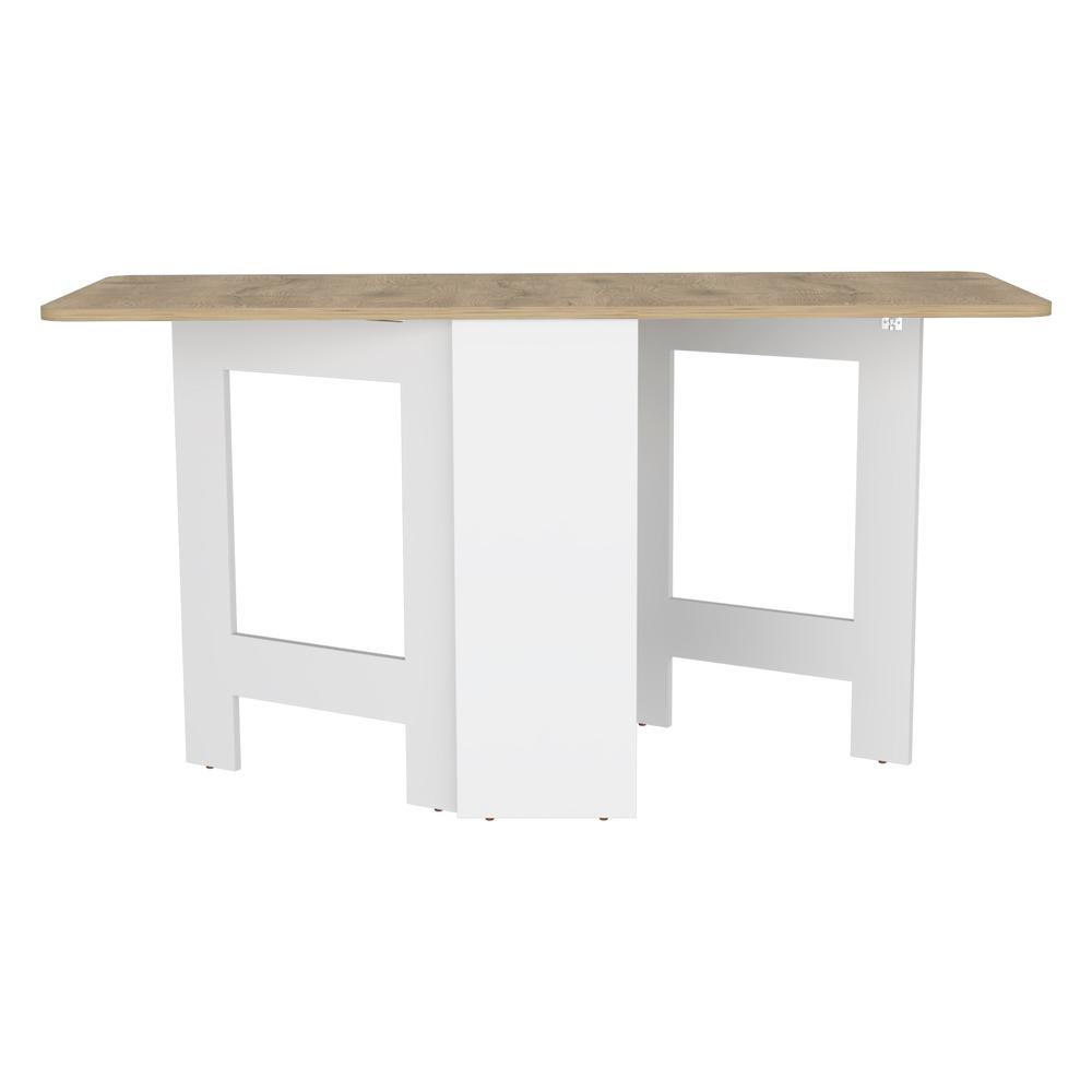 Detroit Folding Table with Expandable Design in 3 Forms, White / Macadamia. Picture 2