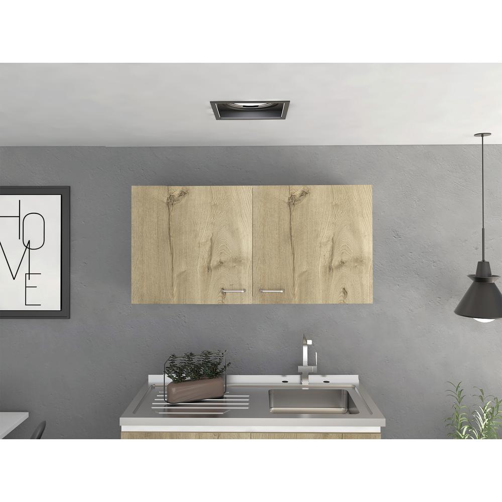Salento Wall Cabinet - White/Light Oak. Picture 1