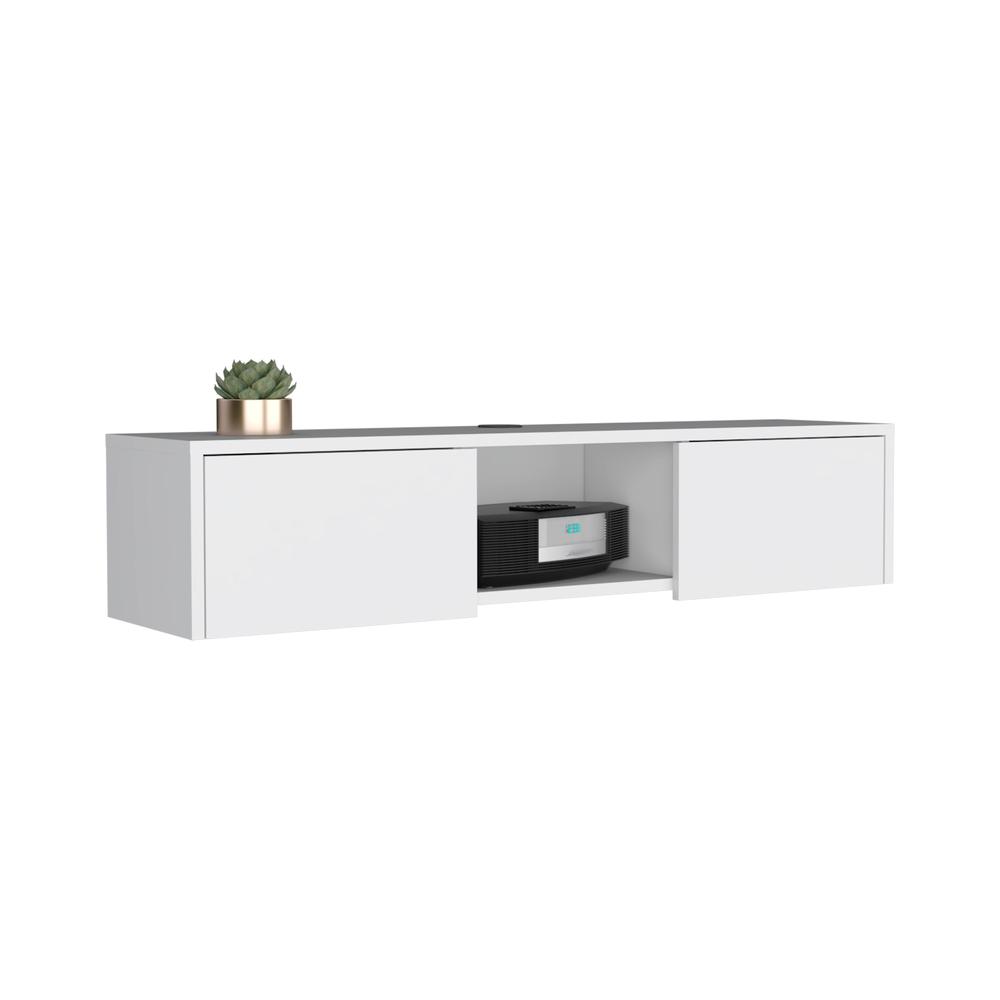 Adel Floating TV Stand, Sleek Wall-Mounted Console with 2-Doors. Picture 3