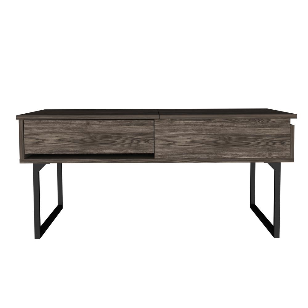 DEPOT E-SHOP Manila Lift Top Coffee Table With Drawer - Dark Walnut, For Living Room. Picture 1