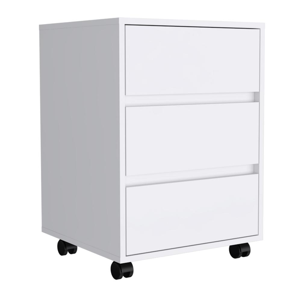 Ibero 3 Drawer Filing Cabinet - White. Picture 1