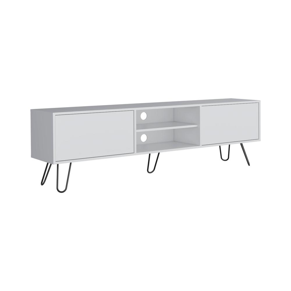 Waco TV Rack, Hairpin Stand with Spacious Storage and Cable Management Holes. Picture 1