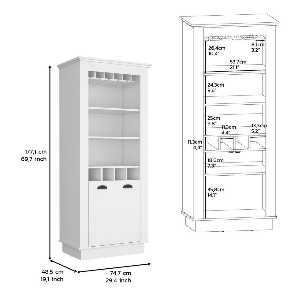 Bar Cabinet Multi-Storage Unit with Built-in Bottle and Glass Racks. Picture 3