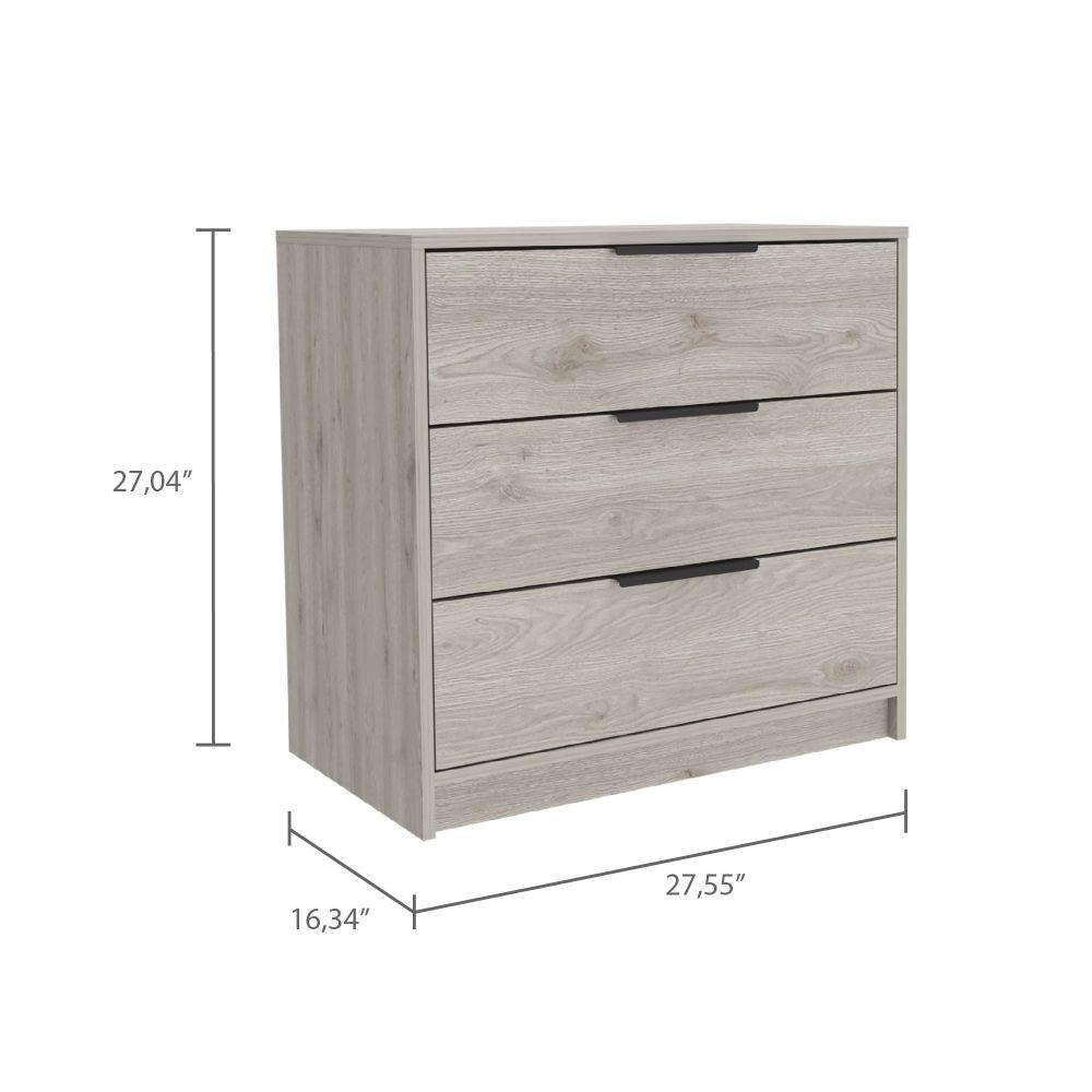 DEPOT E-SHOP Egeo 3 Drawers Dresser, Countertop, Three Drawers, Light Grey, For Bedrom. Picture 3