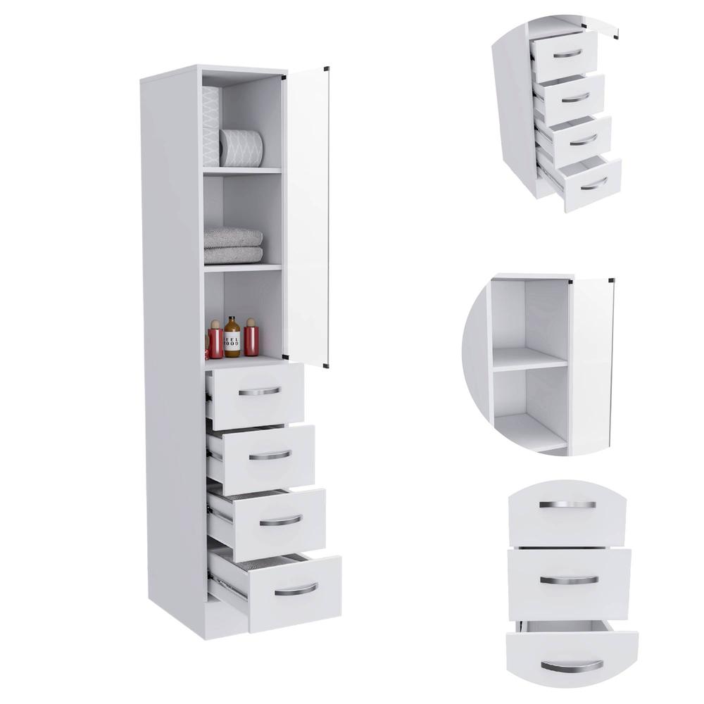 2 Piece Bathroom Set,  Magna Linen Cabinet +  Savona Medicine Cabinet , White. Picture 3
