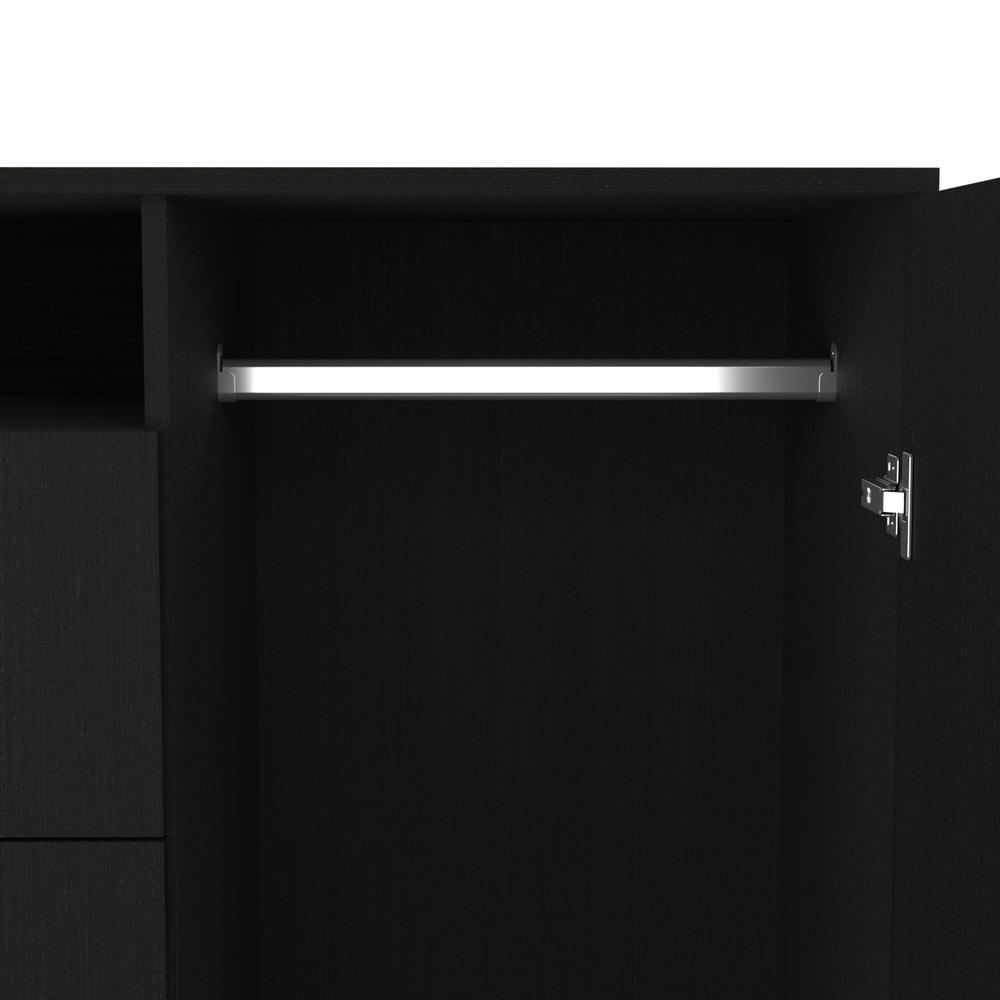 Milano Two-Door Cabinet Dresser-Black. Picture 7