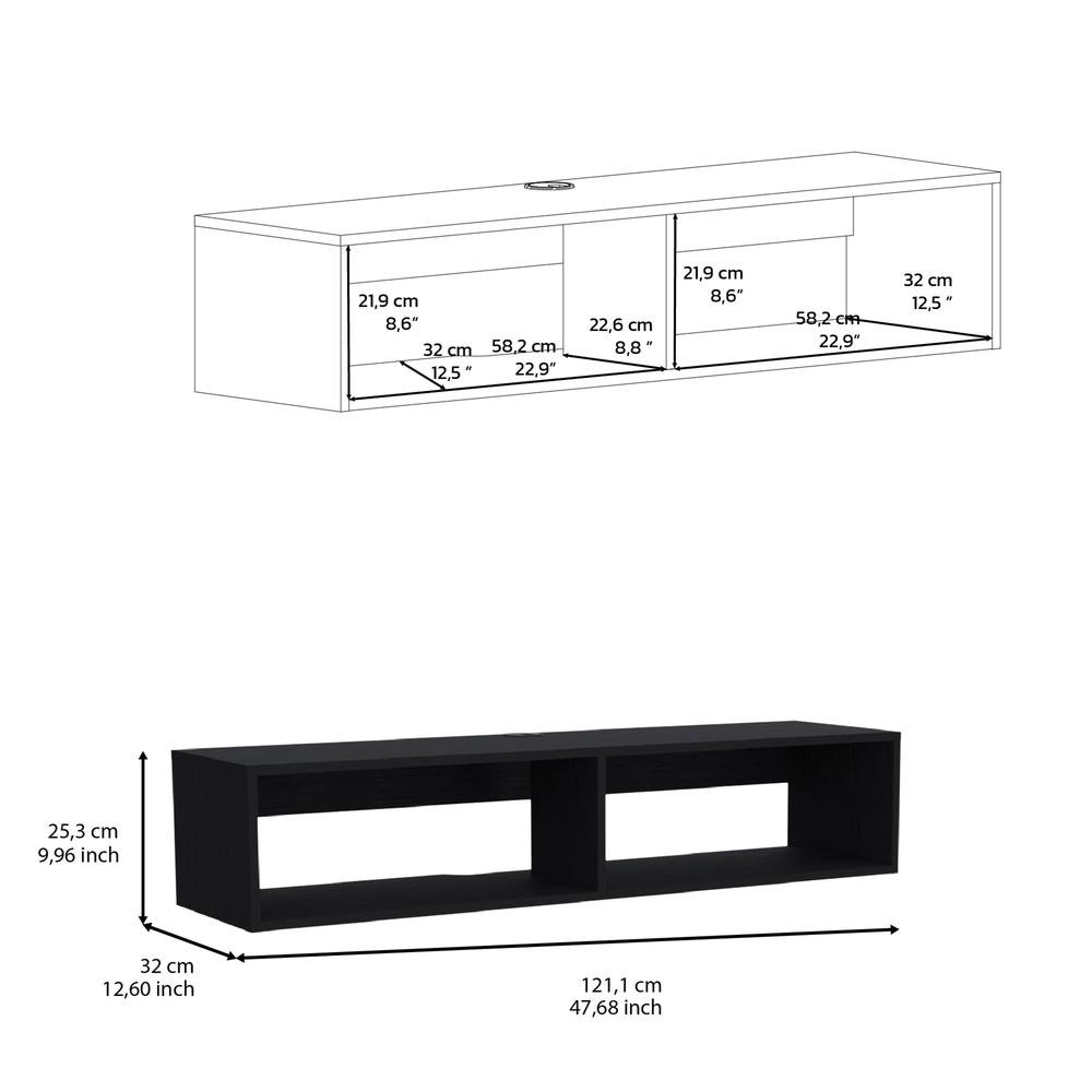 Klein FloatingTV Stand, Space-Saver Design with Functional Shelves. Picture 7