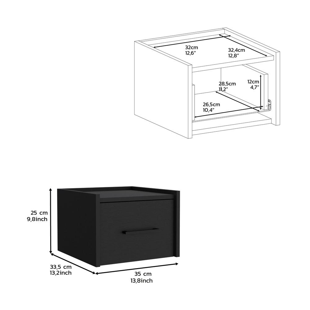 Floating Nightstand, Space-Saving Design with Handy Drawer and Surface. Picture 5
