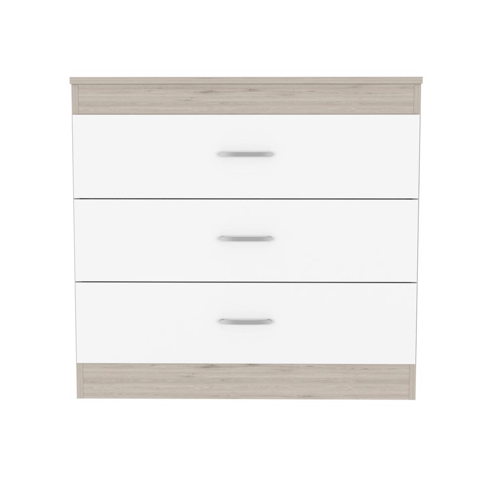 Zurich Three-Drawers Dresser-Light Grey/White. Picture 4