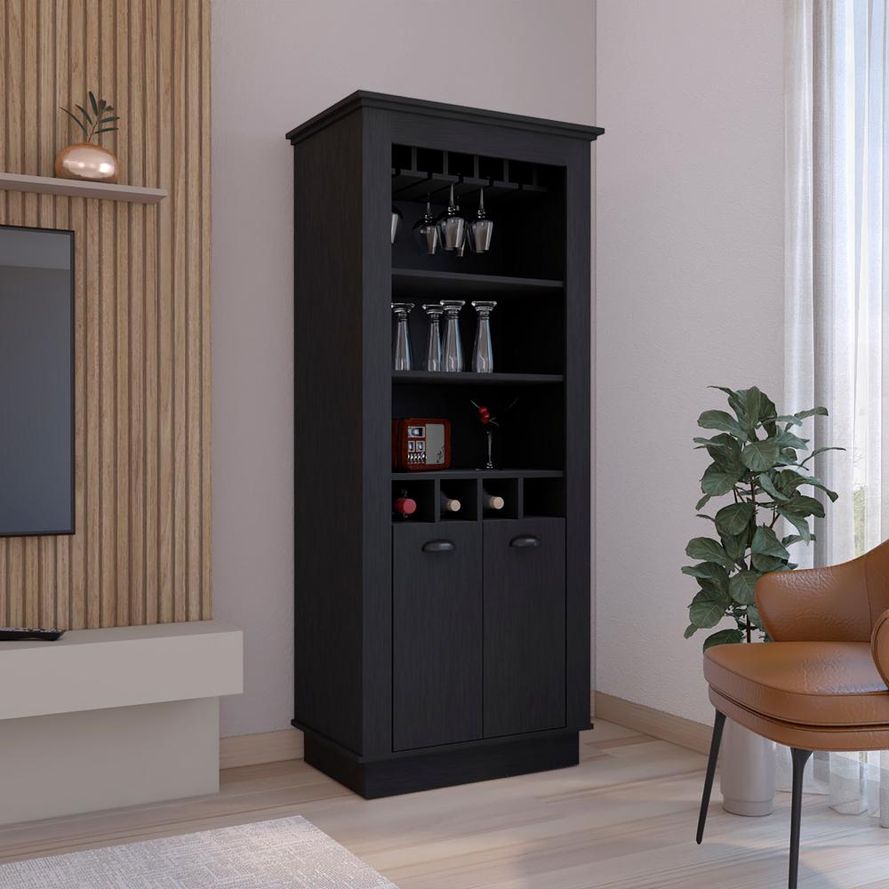Bar Cabinet Elegant Multi-Storage Unit with Built-in Bottle and Glass Racks. Picture 5