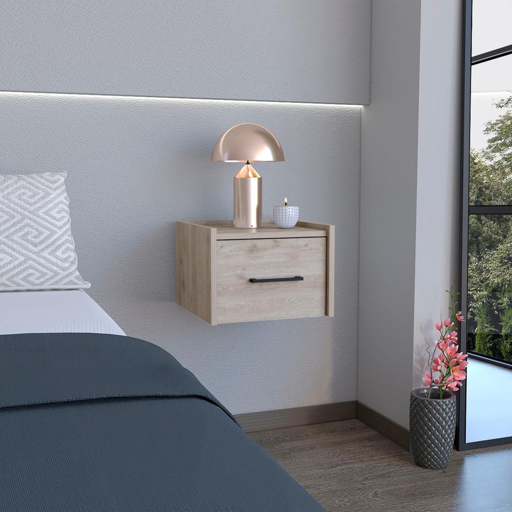 Floating Nightstand, Space-Saving Design with Handy Drawer and Surface. Picture 6