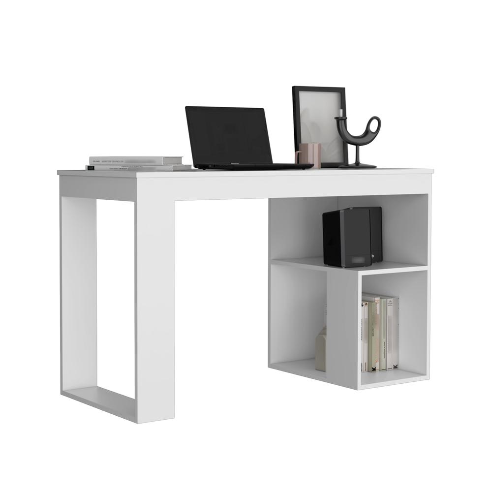 Firenze Writing Desk, Two Shelves, White -Office. Picture 3