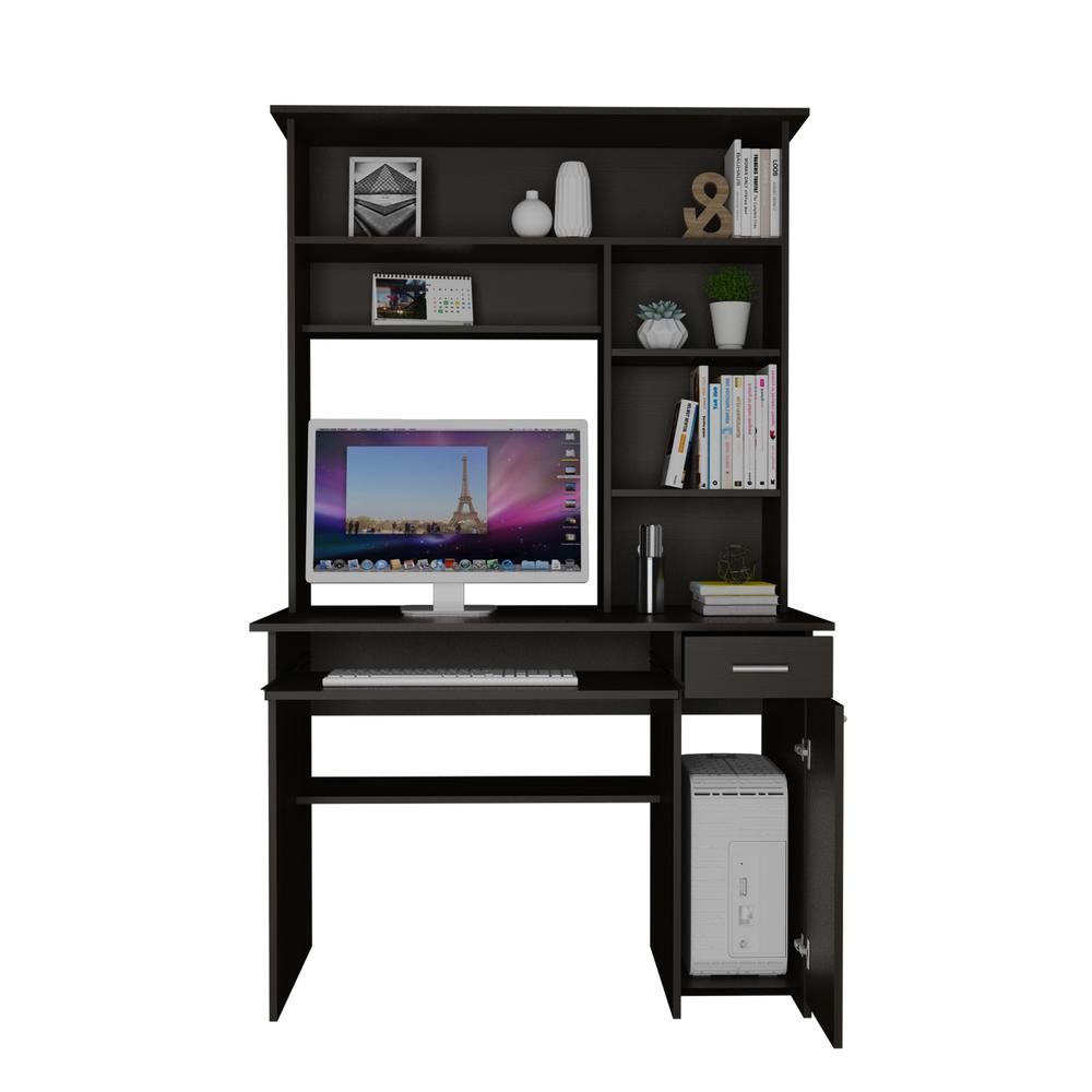 Xalo 180 Compu Hutch Desk In Black. Picture 4