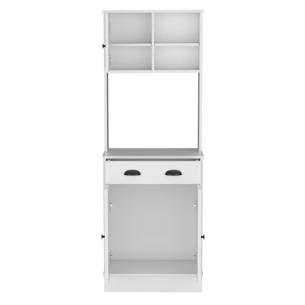 Selmer Pantry Cabinet with Drawer and 3-Doors, White. Picture 1